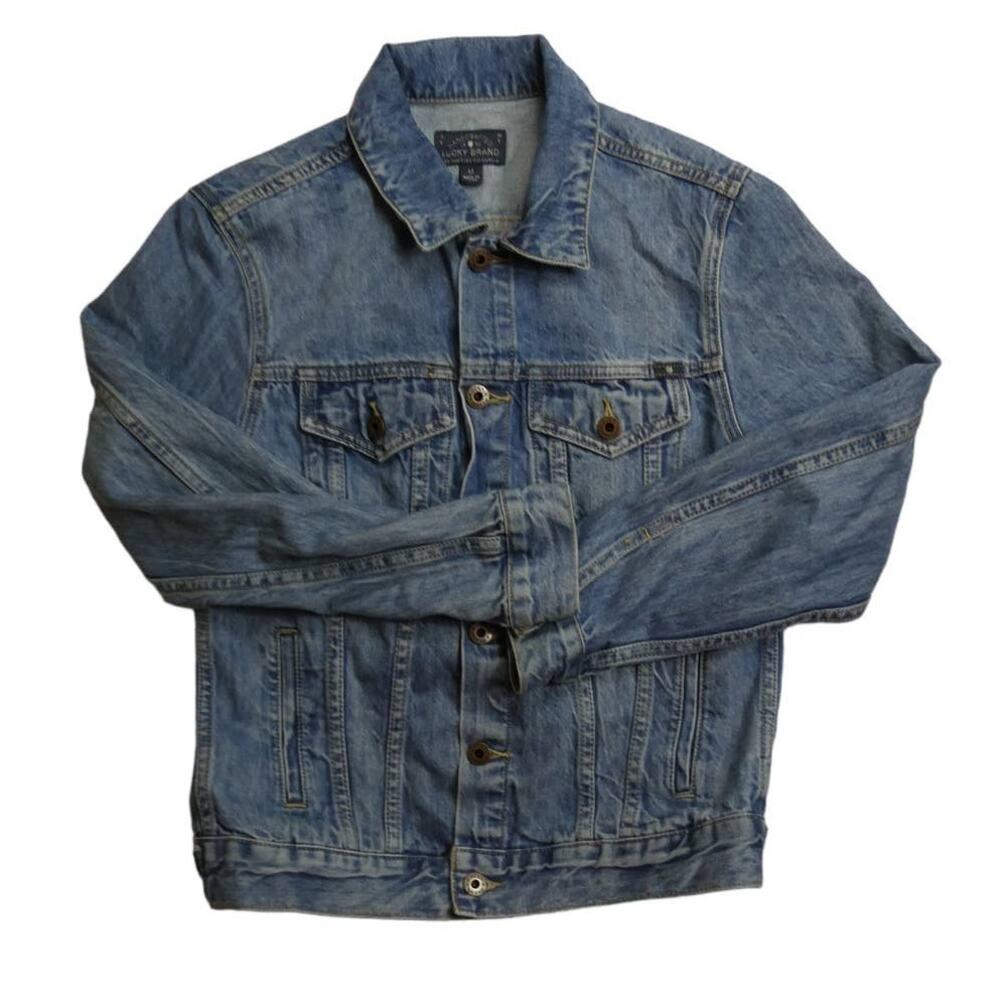 Lucky Brand Womens The Tomboy Trucker Blue Denim Jacket Size medium, NEW